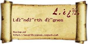 Lénárth Ágnes névjegykártya